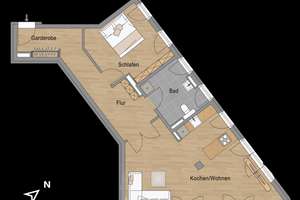 Bezugsfreie 2-Zimmer-Stadtwohnung in zentraler Lage – modern & komfortabel wohnen – Die vollständige Adresse der Immobilie erhältst du vom Anbieter., 4315 Neustadt-Neuschönefeld, Leipzig – Vorschaubild 3