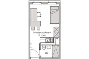 schönes Studentenapartment mit Aussicht + Stellplatz in Würzburg – Urlaubstraße 2-4a, 97076 Würzburg – Vorschaubild 2