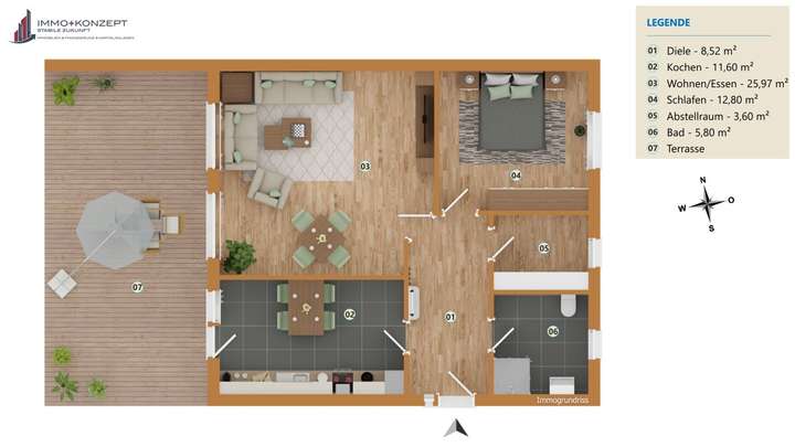 Grundriss der linken Seite