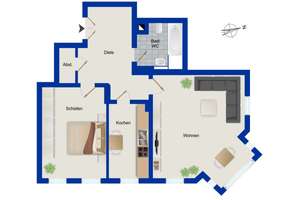 Schöne vermietete 2-Zimmer-Wohnung im 1. OG eines denkmalgeschützten Altbaus in Leipzig-Gohlis – Die vollständige Adresse der Immobilie erhältst du vom Anbieter., 4157 Gohlis-Mitte, Leipzig – Vorschaubild 8