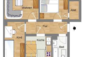 günstige 3-Zimmerwohnung in Hannover-Badenstedt – Benther-Berg-Str. 43, 30455 Badenstedt, Hannover – Vorschaubild 4