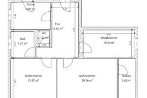 Attraktive 3-Zimmer-Wohnung mit Balkon, Aufzug, Stellplatz  – Plauener Straße 25, 30179 Vahrenheide, Hannover – Vorschaubild 15