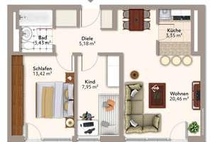 Sülz: Moderne 3-Zimmer-Wohnung mit Balkon und 2 TG-Stellplätzen – Die vollständige Adresse der Immobilie erhältst du vom Anbieter., 50939 Sülz, Köln – Vorschaubild 14