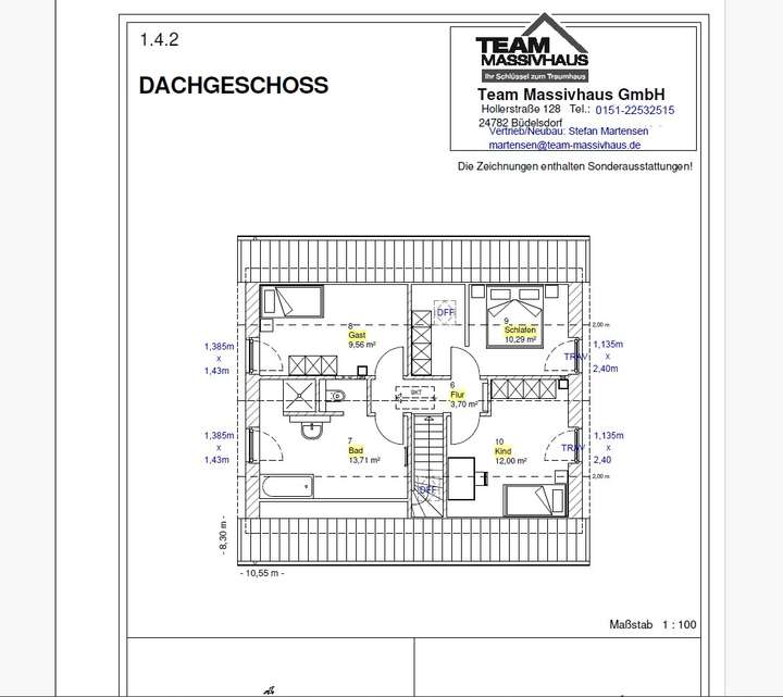 Entwurfsplanung Grundriss DG_F