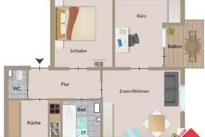 Attraktive 3 Zimmer Dachgeschoss Wohnung mit tollem Ausblick – Die vollständige Adresse der Immobilie erhältst du vom Anbieter., 70569 Kaltental, Stuttgart – Vorschaubild 9