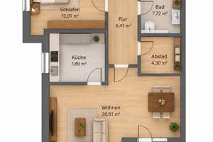Vermietete 2,5-Raum-Eigentumswohnung mit Terrasse & 100 m² Garten – Andrepark 1, 9112 Kaßberg, Chemnitz – Vorschaubild 15