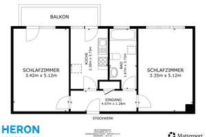SONNENBALKON - Schön geschnittene 2-Zimmer-Wohnung mit XL-Balkon und Außenstellplatz in Pforzheim – Die vollständige Adresse der Immobilie erhältst du vom Anbieter., 75177 Nordstadt, Pforzheim – Vorschaubild 8