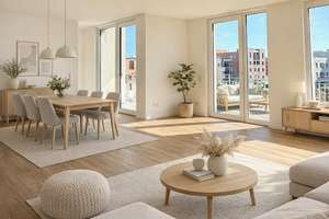 Neubau-Gebiet Hannover KRONSRODE: Einbauküche, gr. Süd-Balkon, Fußbodenheizung, Gäste-Bad, TG, Kellr