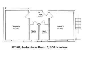 Zweizimmer-Wohnung im 2. Stock mit Gartenmitbenutzung und Keller in Hannover – An der Oberen Marsch 5, 30419 Stöcken, Hannover – Vorschaubild 15
