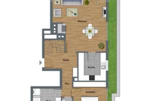 Exklusive Maisonette-Dachgeschosswohnung mit großer Dachterrasse, Kamin & 3 – 63128 Dietzenbach – Vorschaubild 3