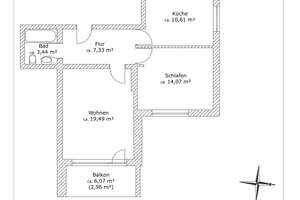 2-Zimmer-Wohnung (2. OG) mit Balkon in Hannover Ricklingen – Auf der Papenburg 14, 30459 Ricklingen (Ortsteil), Hannover – Vorschaubild 12