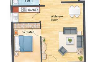 2-Zimmer-Wohnung mit Terrasse und Gartenanteil – Moskauer Ring 14, 97084 Heuchelhof, Würzburg – Vorschaubild 10