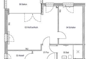 WBS erforderlich - Lichtdurchflutete 2-Zi Wohnung auf 58m² – Athanasius-Kircher-Straße 15, 97074 Frauenland, Würzburg – Vorschaubild 6