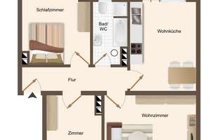 Erstbezug nach Modernisierung 3-Zimmer-Wohnung mit Balkon in Osnabrück-Wüste – 49080 Kalkhügel, Osnabrück – Vorschaubild 9