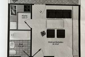 Helle teilmöbilierte 1-Zimmer-Wohnung mit großem Balkon – An der Bauerwiese 13, 30459 Ricklingen (Ortsteil), Hannover – Vorschaubild 24