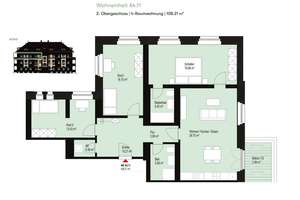 Großzügige Familienwohnung in bester Lage | Balkon | 2 Bäder | Fußbodenheizung | Aufzug | Stellplatz – Georg-Lehmann-Bogen 9, 4289 Meusdorf, Leipzig – Vorschaubild 2
