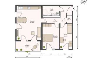 H4-02-14 | 3-Zi. II | 2.OG | Balkon mit Ostausrichtung – 14473 Südliche Innenstadt, Potsdam – Vorschaubild 59