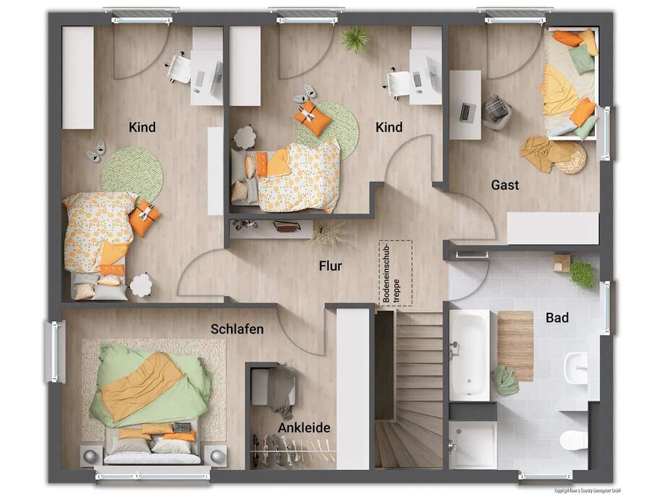 Beispiel OG 4 Zimmervariante