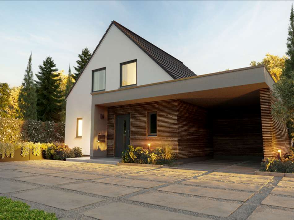 Ansicht mit SW Carport