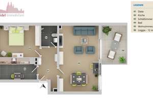 Köln-Rodenkirchen, 2 Zimmer, EBK, große Loggia, Duschbad, Keller.... perfekt! – 50996 Rodenkirchen (Ortsteil), Köln – Vorschaubild 12