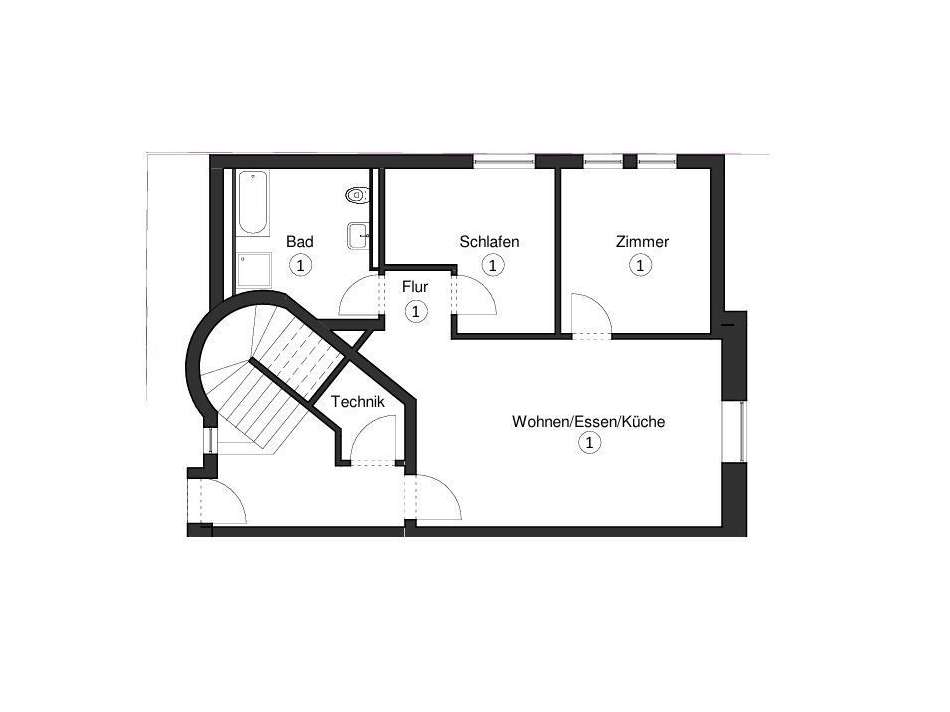 Grundriss 1.EG hinten