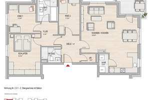 4 Zimmer Wohnung 1. OG mit Balkon – Am Alten Lindewerk 8, 55246 Mainz-Kostheim, Wiesbaden – Vorschaubild 7