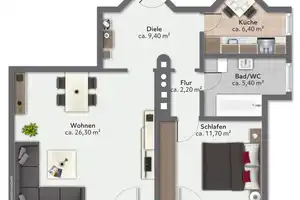 Frisch Renoviert - Dachgeschosswohnung in ruhiger Lage mit großzügigem Balkon und Tiefgaragenstellpl – München – Vorschaubild 16