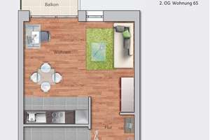 *Vermittlung NUR an Studenten* 1-Zimmer-Wohnung mit EBK und Balkon zum 15.04.2026 – Kosselstr. 2, 69115 Bahnstadt, Heidelberg – Vorschaubild 5