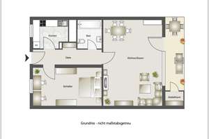 Wohnung mit 2 Zimmern, mit Einbauküche und Stellplatz – 53117 Auerberg, Bonn – Vorschaubild 1