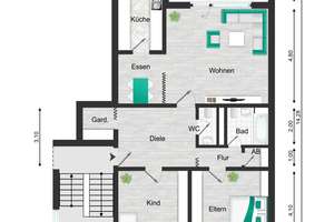 Großzügig geschnittene 3,5-Zimmer-Wohnung in ruhiger Lage – mit großem Balkon und Garage! – Die vollständige Adresse der Immobilie erhältst du vom Anbieter., 76229 Grötzingen, Karlsruhe – Vorschaubild 13