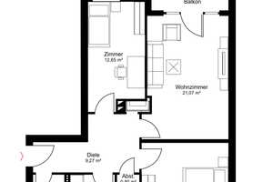 3-Zimmer-Wohnung mit Süd-Balkon ins Grüne in Düsseldorf-Golzheim – Düsseldorf – Vorschaubild 12