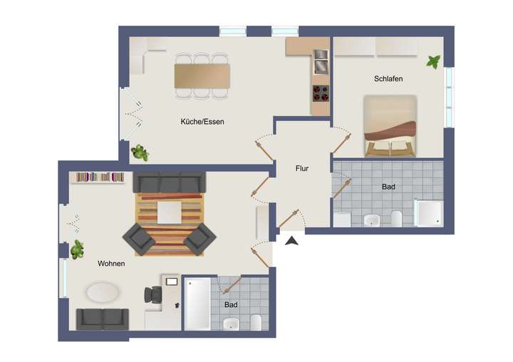 Unverbindlicher 2D Grundriss d