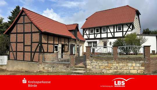 Bild von Haus mit Nebengebäuden und Garten!