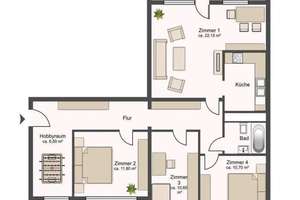 TOP! sanierte 4-Raum-Wohnung mit Balkon und Einbauküche! – Märkische Allee 288, 12687 Marzahn, Berlin – Vorschaubild 10