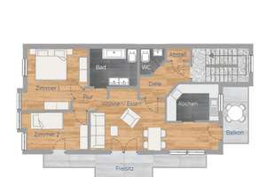 Freiburg-Wiehre: Vermietete 3-Zimmer-Wohnung in Bestlage! – 79100 Unterwiehre-Nord, Freiburg im Breisgau – Vorschaubild 3