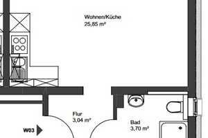 Helle 2 Zimmer Wohnung mit Einbauküche und Balkon+Gartennutzung – Leibnizstraße 31, 47139 Duisburg – Vorschaubild 2