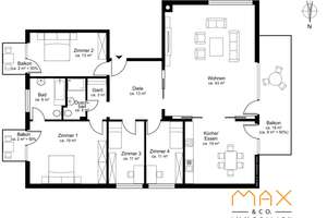 Exklusive 5-Zimmer-Wohnung mit drei Balkonen in begehrter Lage von Othmarschen – Ernst-August-Str. 18, 22605 Othmarschen, Hamburg – Vorschaubild 9