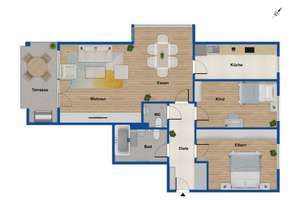 3-Zimmer-Gartenwohnung in Augsburg-Haunstetten - Straßenbahn-Haltestelle vor der Türe – Die vollständige Adresse der Immobilie erhältst du vom Anbieter., 86179 Haunstetten-Süd, Augsburg – Vorschaubild 12