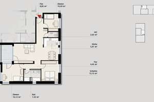 Gehobenes 4-Zimmer Penthouse mit Aussicht am Rosensteinpark, Baujahr 2024 – Nordbahnhofstrasse 27, 70191 Am Pragfriedhof, Stuttgart – Vorschaubild 3