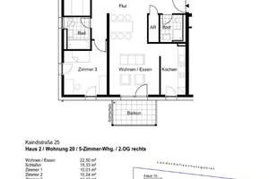 ** Nur mit WBS "mittlere Einkommensbezieher" 5-Zimmer Wohnung ** – Kaindlstr. 25, 70569 Büsnau, Stuttgart – Vorschaubild 2