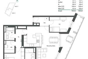 Panorama-Bergblick! 3-Zi.-Whg. mit sehr großzügigem Wohn-Essbereich, 2 Bädern u. umlaufendem Balkon – 81735 Waldtrudering, München – Vorschaubild 4