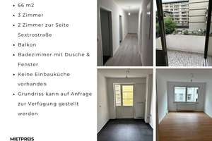 Praktisch geschnittene 3-Zimmer-Wohnung mit Balkon in der Südstadt