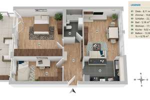 Stilvolle 3-Zimmer-Wohnung mit durchdachtem Grundriss, Balkon und Tiefgaragenstellplatz – Die vollständige Adresse der Immobilie erhältst du vom Anbieter., 81735 Neuperlach, München – Vorschaubild 17