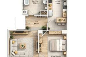 Gablenz • Eigentumswohnung • Balkon • Dachgeschoss • zur Selbstnutzung • Kauf – Die vollständige Adresse der Immobilie erhältst du vom Anbieter., 9126 Gablenz, Chemnitz – Vorschaubild 2