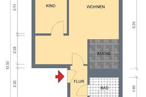 Ob zu zweit oder zu dritt, hier ist ausreichend Platz! – Max-Planck-Straße 2, 99097 Melchendorf, Erfurt – Vorschaubild 2