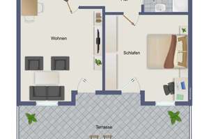 2-Zi.-EG-ETW mit großer Südterrasse in Stuttgart Stammheim – Die vollständige Adresse der Immobilie erhältst du vom Anbieter., 70439 Stammheim-Süd, Stuttgart – Vorschaubild 12
