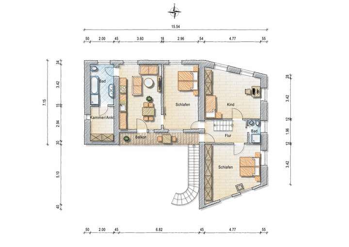 Obergeschoss (HH) mit ELW