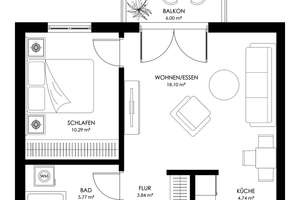Charmante 2 Zimmer-Wohnung – Robert-Koch-Straße 37, 15569 Woltersdorf – Vorschaubild 1