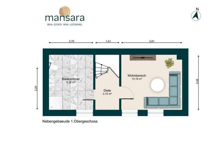Grundriss Hinterhaus 1 Oberges