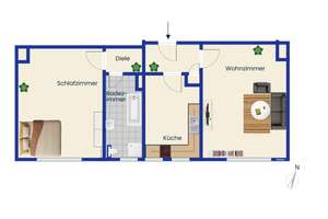 Bezugsfrei, gut geschnitten, zentral gelegen – 2-Zimmer-Wohnung mit Potenzial in Nürnberg – Die vollständige Adresse der Immobilie erhältst du vom Anbieter., 90443 Gugelstraße, Nürnberg – Vorschaubild 10